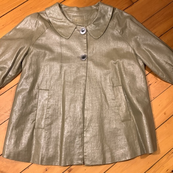 LAL GOLD METALLIC LINEN/COTTON BLEND JACKET SMOCK - Picture 8 of 15